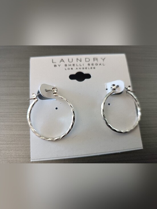 Laundry By Shelli Segal Jewelry - Laundry by Shelli Segal Silver Twisted Hoop Earrings